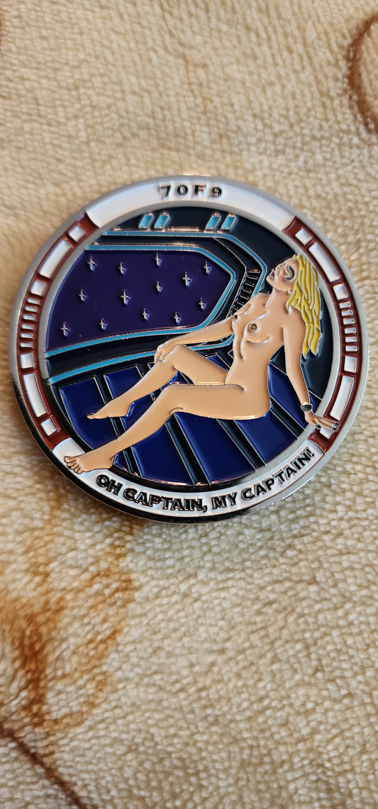MeMerch.SHOP: "Oh Captain, My Captain!" - Nude 7 of 9, Pin-up - Challenge Coin