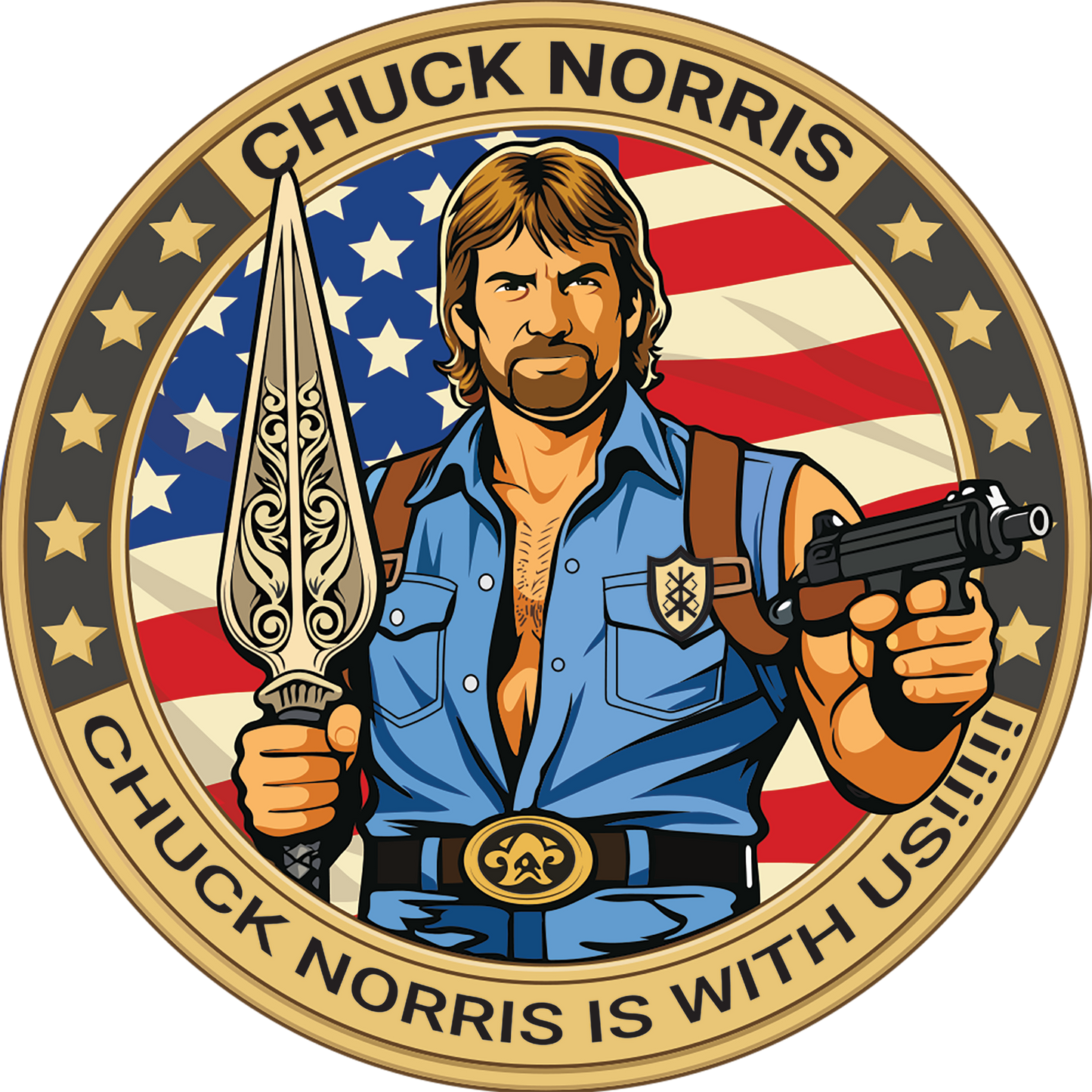 Chuck Norris Meme Tribute Challenge Coin: Action Star Collectible!