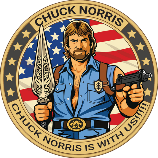 Chuck Norris Meme Tribute Challenge Coin: Action Star Collectible!